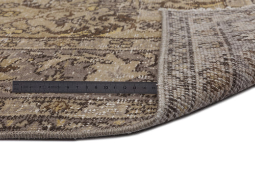 Atina Brown Vintage Wool Handmade Area Rug 8'7" x 10'7"