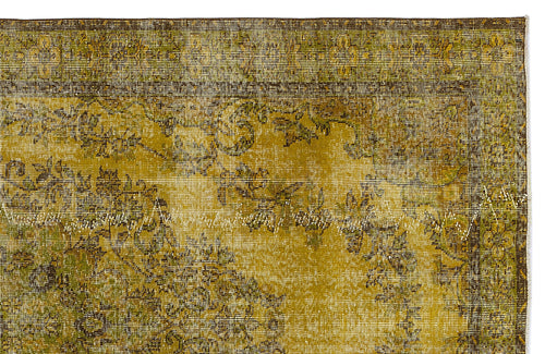 Atina Yellow Vintage Wool Handmade Area Rug 5'4" x 9'5"