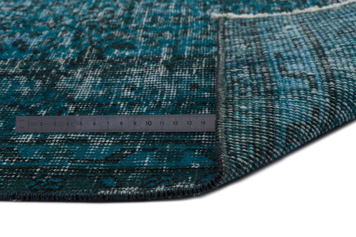 Atina Turquoise Vintage Wool Handmade Area Rug 5'10" x 9'1"