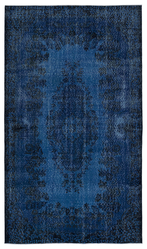 Atina 8525 Navy Vintage Wool Handmade Area Rug 5'11" x 9'6"