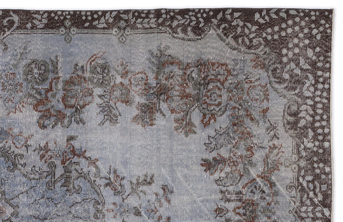 Atina Blue Vintage Wool Handmade Area Rug 5'7" x 10'0"