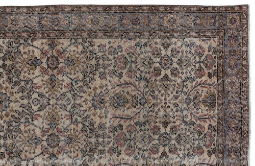 Atina Grey Vintage Wool Handmade Area Rug 5'2" x 8'10"