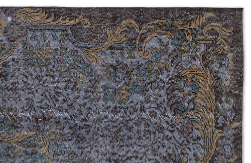 Atina Blue Vintage Wool Handmade Area Rug 6'3" x 9'7"