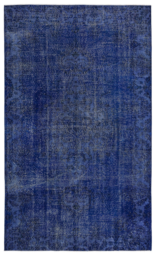 Atina Blue Vintage Wool Handmade Area Rug 5'7" x 9'3"