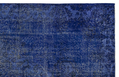 Atina Blue Vintage Wool Handmade Area Rug 5'7" x 9'3"