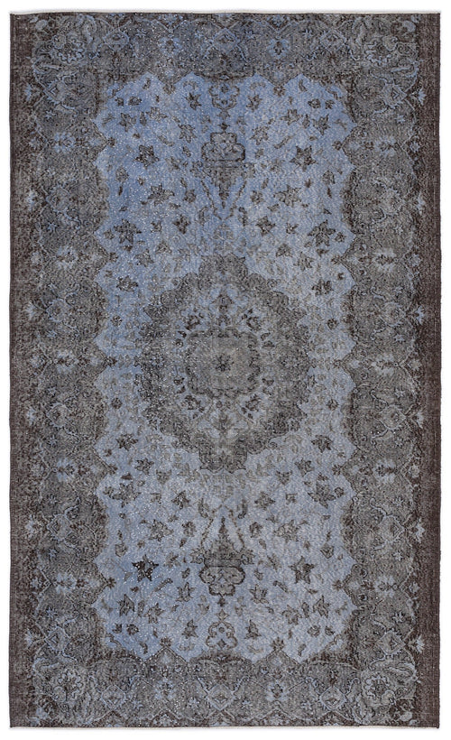 Atina Blue Vintage Wool Handmade Area Rug 5'5" x 9'1"