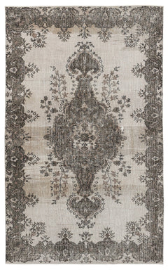 Atina Brown Classic Wool Handmade Area Rug 6'0" x 9'0"