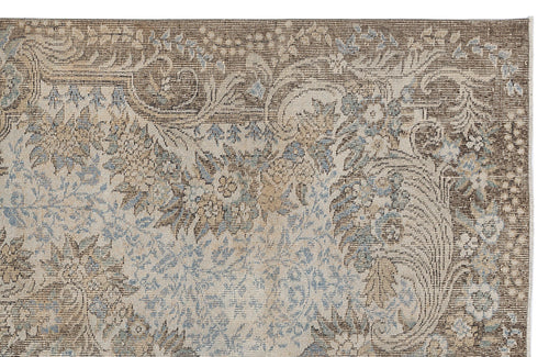 Atina Beige Vintage Wool Handmade Area Rug 5'8" x 10'0"