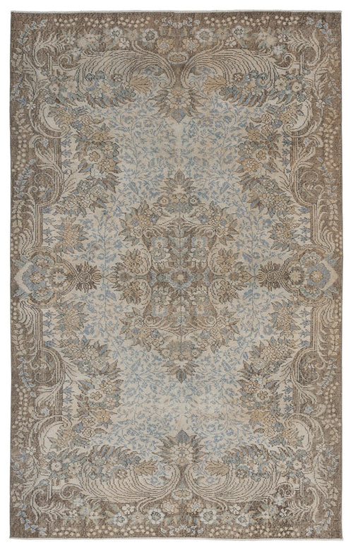 Atina Beige Vintage Wool Handmade Area Rug 5'8" x 10'0"