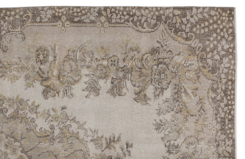 Atina Beige Vintage Wool Handmade Area Rug 5'9" x 9'1"