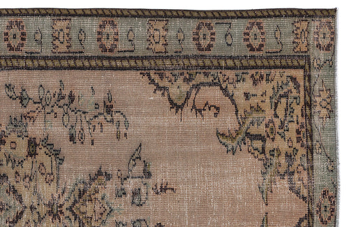 Atina Beige Vintage Wool Handmade Area Rug 5'5" x 8'11"