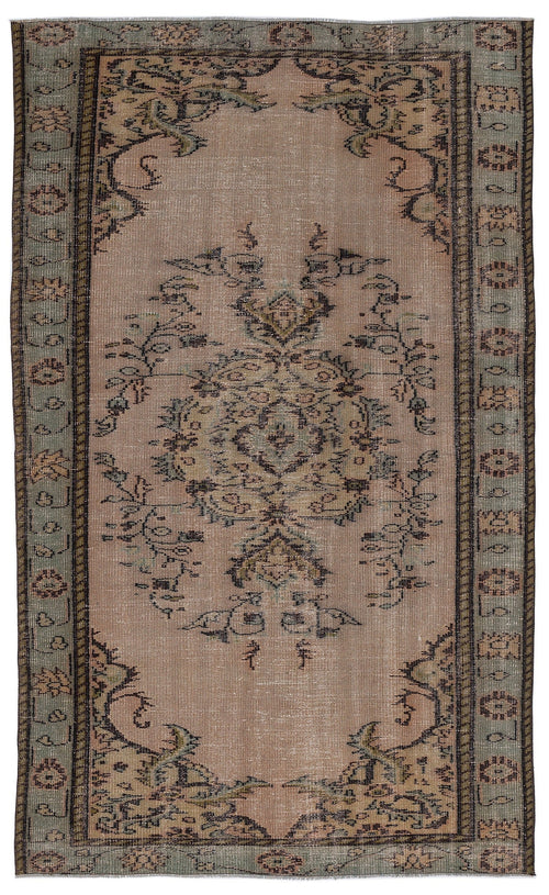 Atina Beige Vintage Wool Handmade Area Rug 5'5" x 8'11"