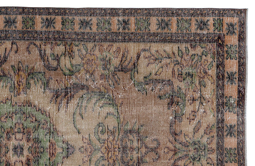 Atina 8676 Brown Vintage Wool Handmade Area Rug 5'4" x 8'8"