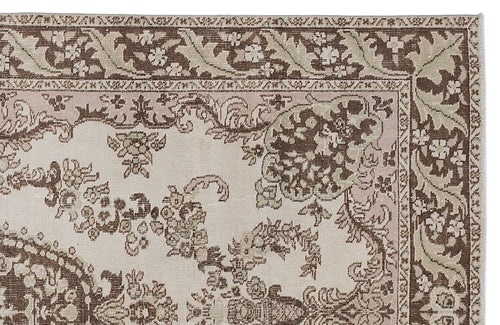 Atina 8694 Beige Vintage Wool Handmade Area Rug 5'6" x 9'4"