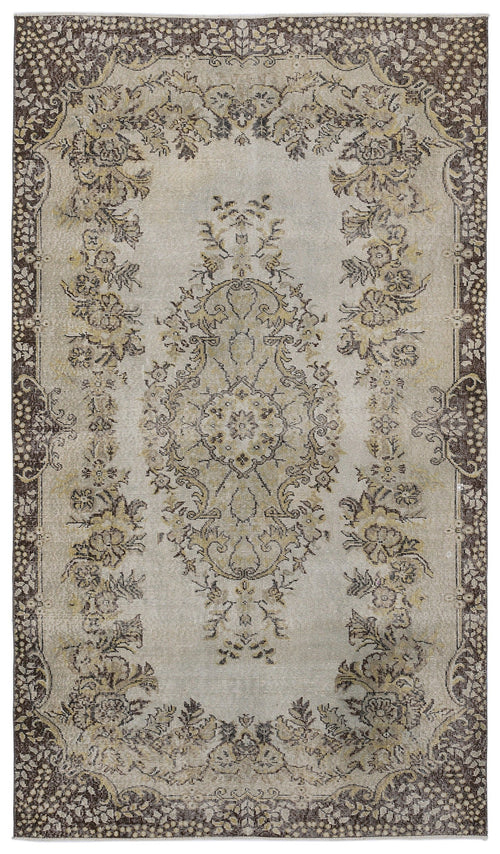 Atina 8695 Beige Vintage Wool Handmade Area Rug 5'5" x 9'5"
