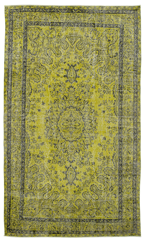 Atina Green Vintage Wool Handmade Area Rug 5'8" x 9'7"