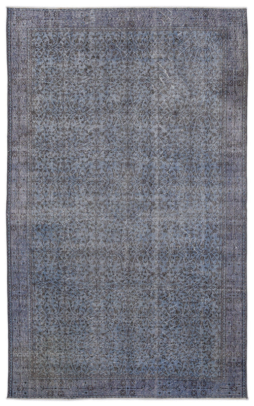 Atina Blue Vintage Wool Handmade Area Rug 5'7" x 9'0"
