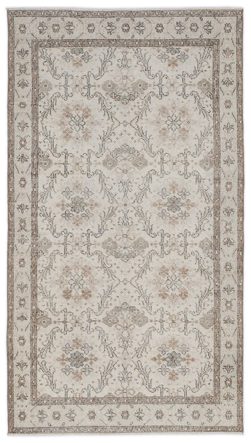 Atina 8740 Beige Vintage Wool Handmade Area Rug 3'10" x 6'9"