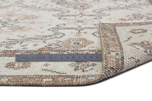 Atina 8740 Beige Vintage Wool Handmade Area Rug 3'10" x 6'9"