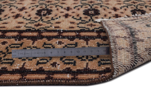 Atina Brown Vintage Wool Handmade Area Rug 5'7" x 9'0"