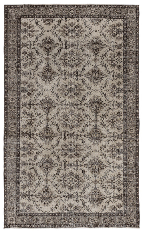 Atina Beige Vintage Wool Handmade Area Rug 5'0" x 8'1"
