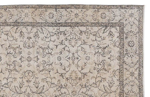 Atina 8891 Beige Vintage Wool Handmade Area Rug 5'10" x 9'4"
