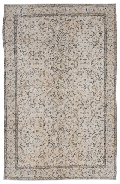 Atina 8891 Beige Vintage Wool Handmade Area Rug 5'10" x 9'4"