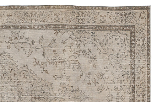 Atina Beige Vintage Wool Handmade Area Rug 5'6" x 9'1"