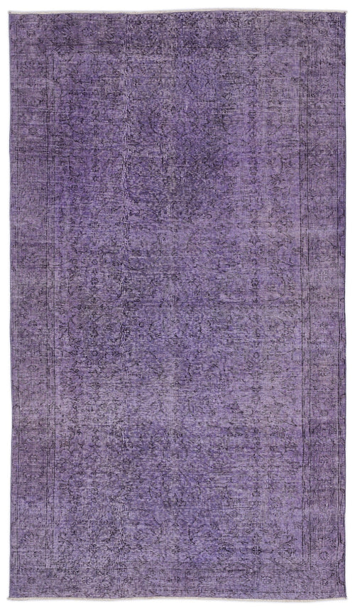Atina Purple Vintage Wool Handmade Area Rug 5'1" x 8'9"