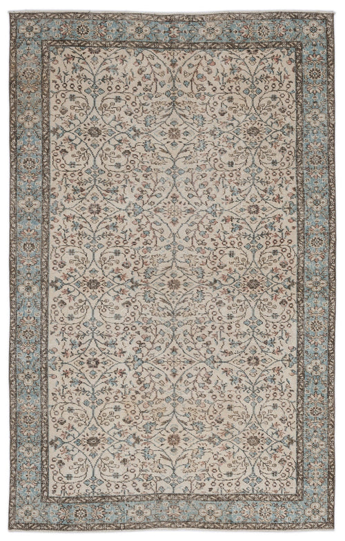 Atina 8952 Beige Vintage Wool Handmade Area Rug 5'2" x 9'2"