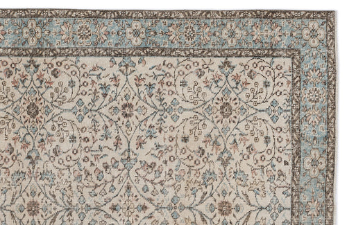 Atina 8952 Beige Vintage Wool Handmade Area Rug 5'2" x 9'2"