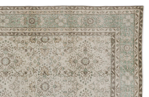 Atina Beige Vintage Wool Handmade Area Rug 6'6" x 10'3"