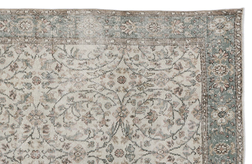 Atina 8998 Beige Vintage Wool Handmade Area Rug 5'6" x 9'10"