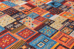 Patchwork Area Rug – White Cotton Chenille Digital Print Carpet for Living Room