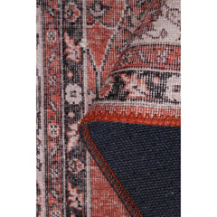Digital Print Area Rug - Burgundy Cotton Washable Non Slip Decorative Carpet