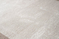 Digital Print Area Rug – Beige Frame Cotton Chenille Stylish Carpet for Home Decor