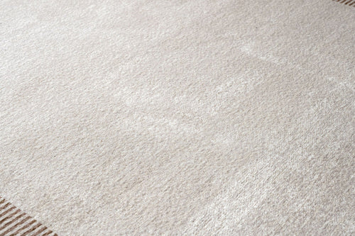 Digital Print Area Rug – Beige Frame Cotton Chenille Stylish Carpet for Home Decor