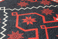 Cotton Chenille Area Rug – Black Frame Digital Print Carpet for Living Room