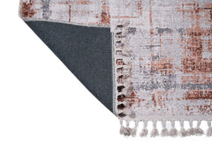 Orange Area Rug - Digital Print Cotton Chenille Rug for Living Room & Kitchen