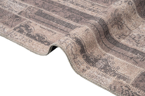 Geometric Area Rug - Beige Cotton Chenille Digital Print Carpet for Living Room