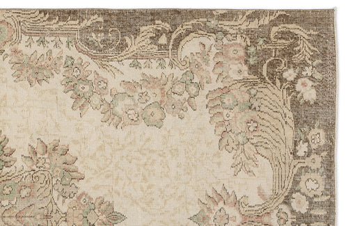 Atina 9008 Beige Vintage Wool Handmade Area Rug 5'6" x 9'6"