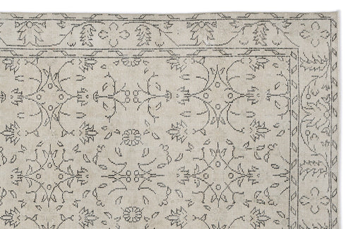 Atina 9011 Beige Vintage Wool Handmade Area Rug 6'3" x 9'7"