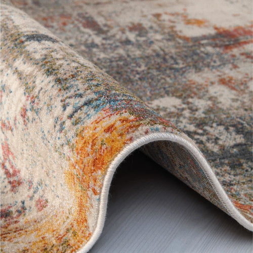 Modern Area Rug – Machine Made Cream Area Rug with Overlocked Edge Finish