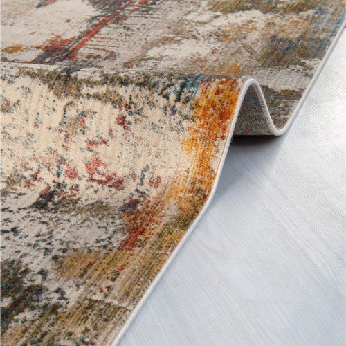 Modern Area Rug – Machine Made Cream Area Rug with Overlocked Edge Finish