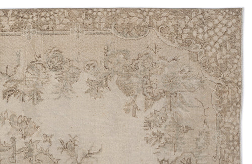 Atina 9027 Beige Vintage Wool Handmade Area Rug 6'2" x 10'3"