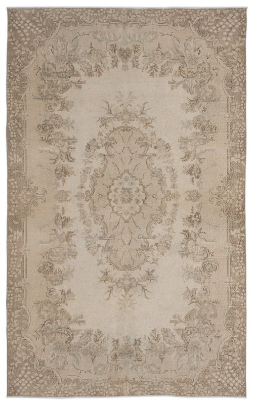 Atina 9027 Beige Vintage Wool Handmade Area Rug 6'2" x 10'3"