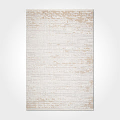 Cream Striped Area Rug – Machine Made Rug With 12 Mm Pile, Durable & Soft Floor Covering