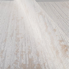 Cream Striped Area Rug – Machine Made Rug With 12 Mm Pile, Durable & Soft Floor Covering