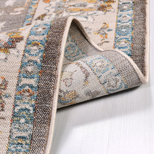 Lennon Cream Mink Frame Degrade Machine Made Area Rug