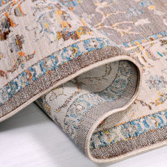 Lennon Cream Mink Frame Degrade Machine Made Area Rug